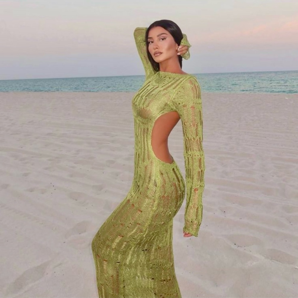 Jaded London - Green maxi knit dress